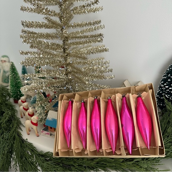 Pink Christmas Glass Ornaments Made in Poland - Picture 2 of 15